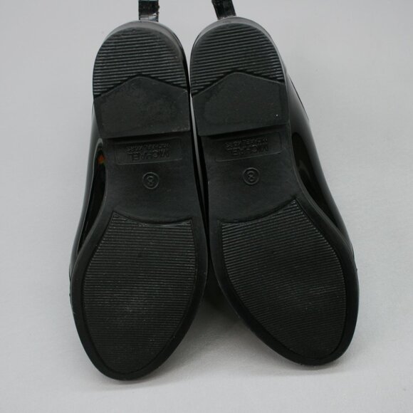 Michael Kors Ladies 8 Chelsea Charm Black PVC Brown Logo Rain Ankle Boots JH21G - Picture 9 of 12